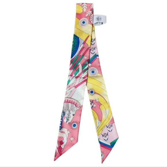 Hermes Twilly Silk Scarf Danse Des Amazones Multicolor Print New France Luxury - Picture 4 of 14